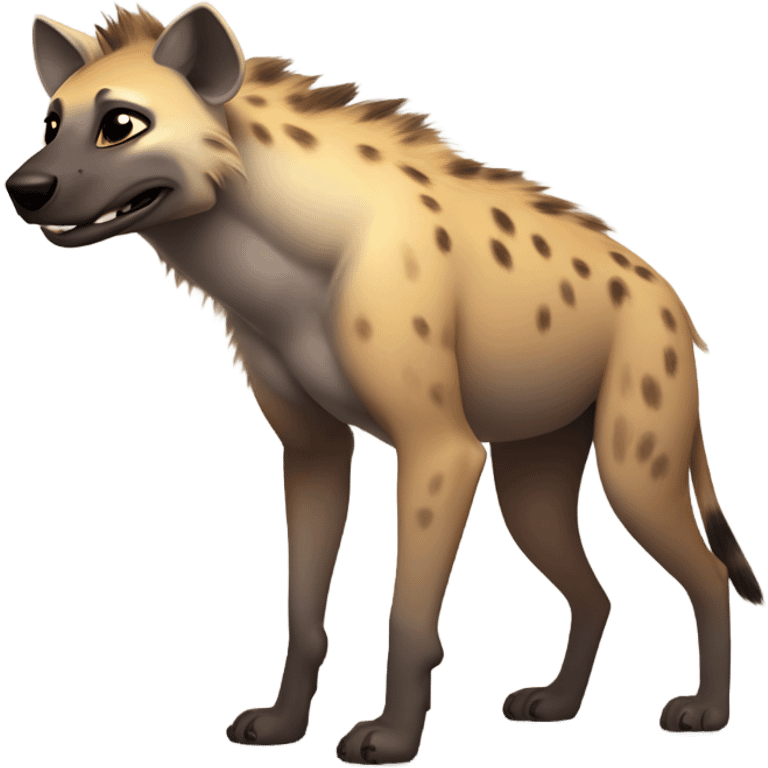 Gay shirtless male hyena muscular, pecs, sunshine, full body,  emoji