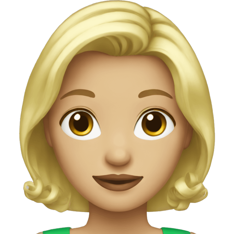 blonde in green dress emoji