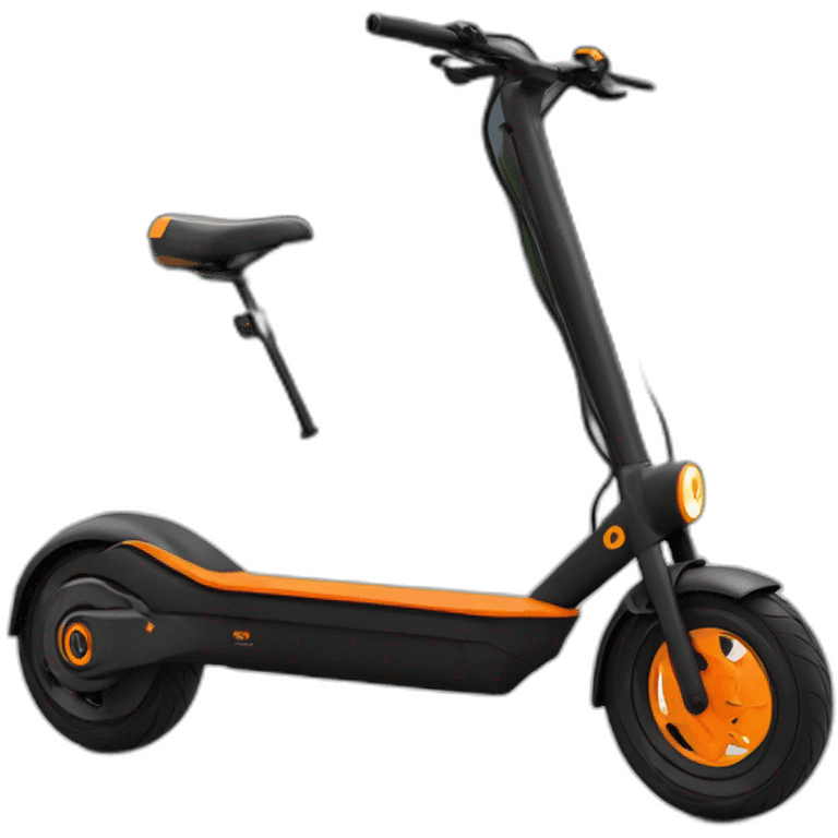 Trottinette électrique noir et orange  emoji