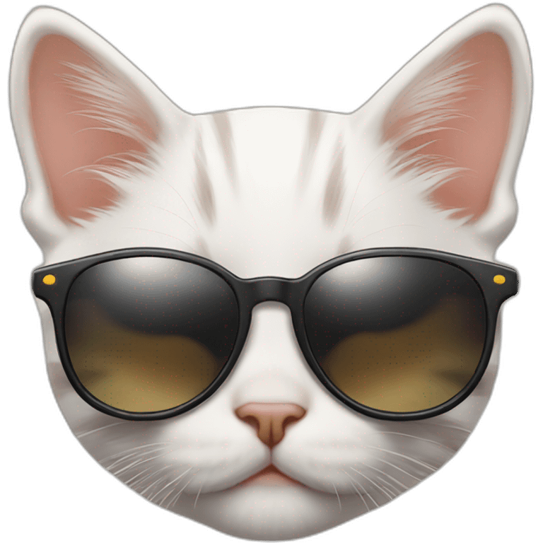 Very cute kitten with sunglasses sunbathing emoji