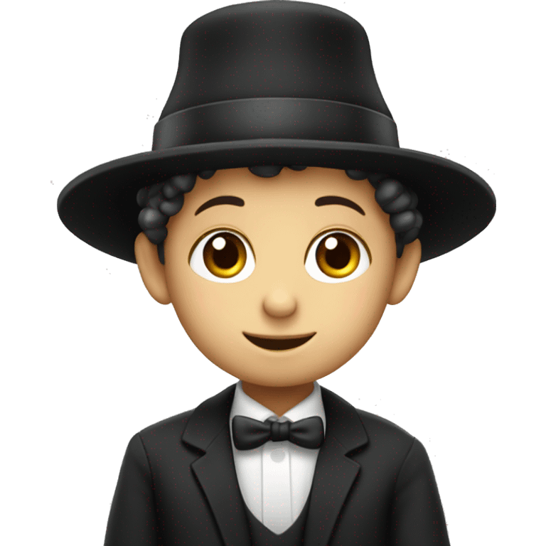 Little Hasidic Jewish boy with peyos  emoji