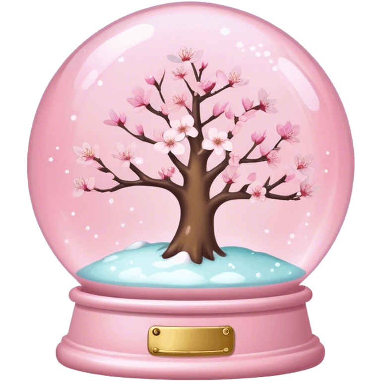 Pastel pink snow globe，Cherry blossom emoji