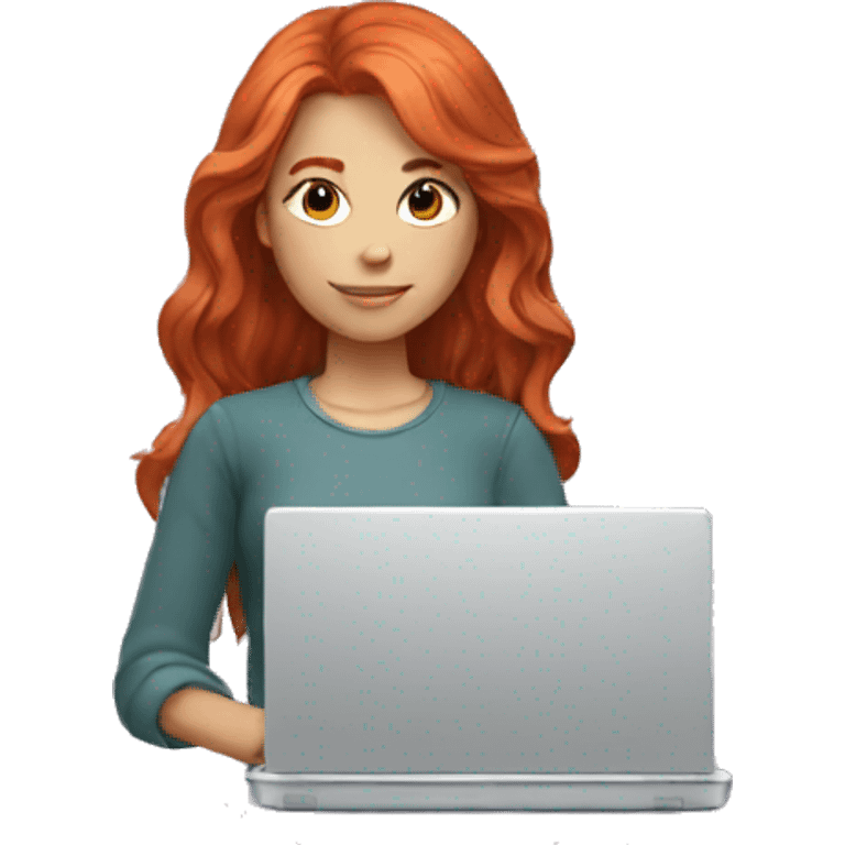 red-haired girl with laptop emoji