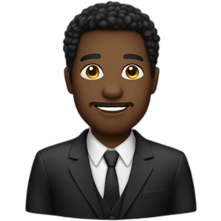 black man suit emoji