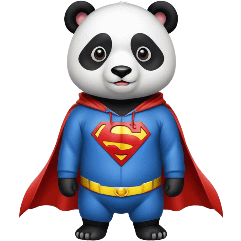 Panda wearing Superman hoodie emoji