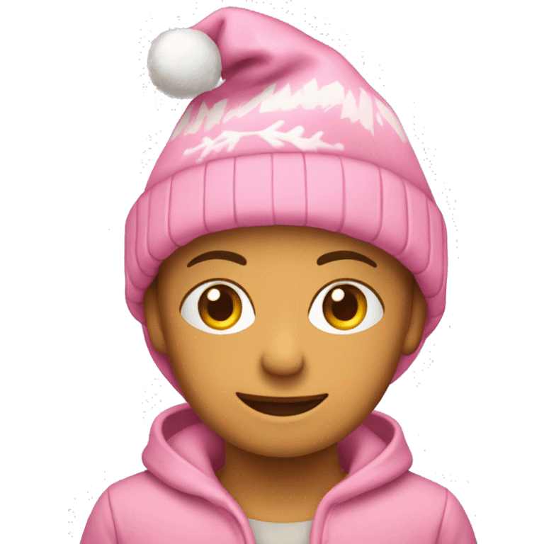 gorro de navidad rosa  emoji