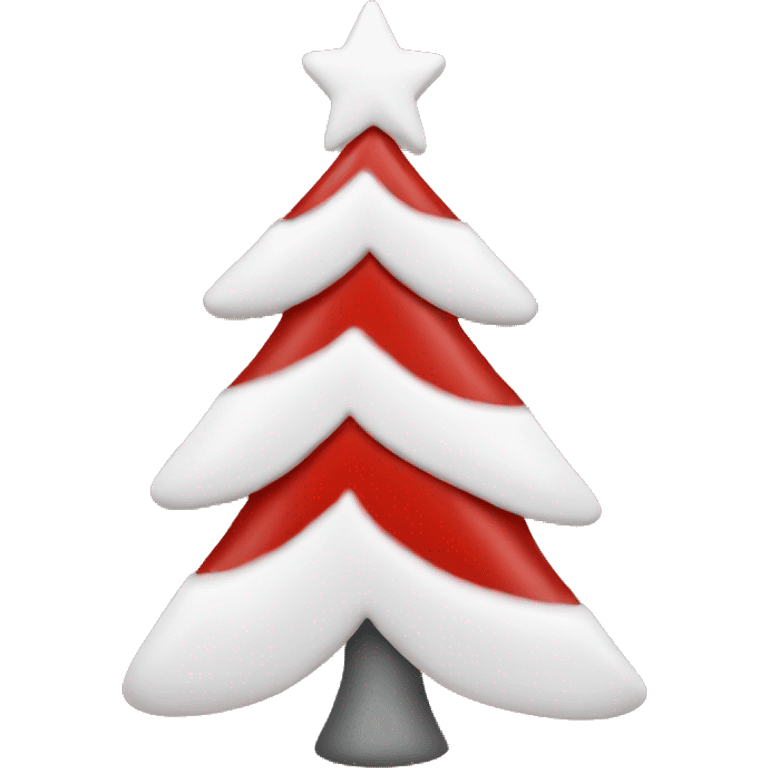 Red and white Christmas tree emoji