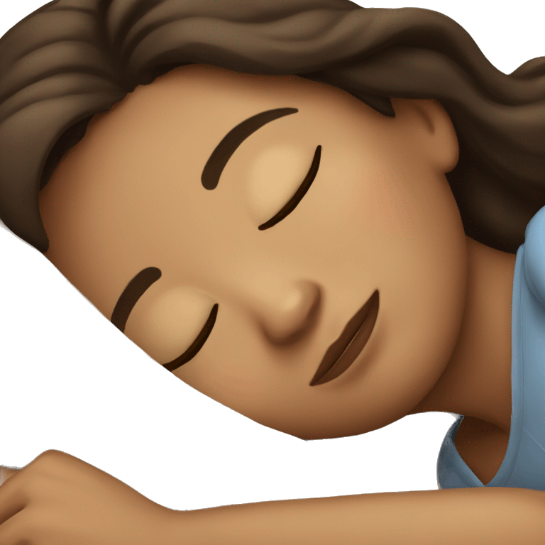 Brunette girl sleeping emoji