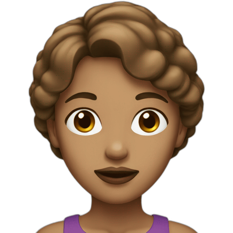 Woman White with big lips and short brown haïr emoji