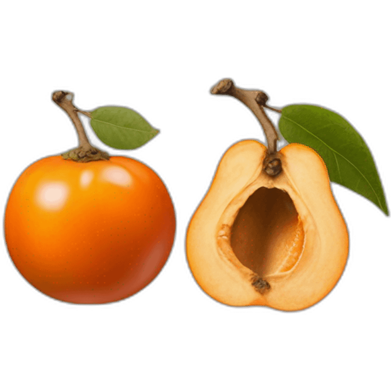 Persimmons and peanuts, "good things happen" emoji