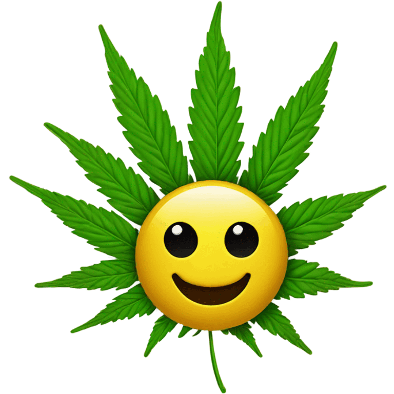 weed with smile face emoji