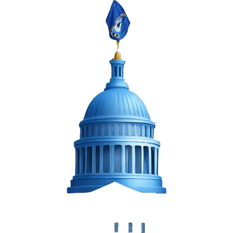 A blue congress building with fox emoji