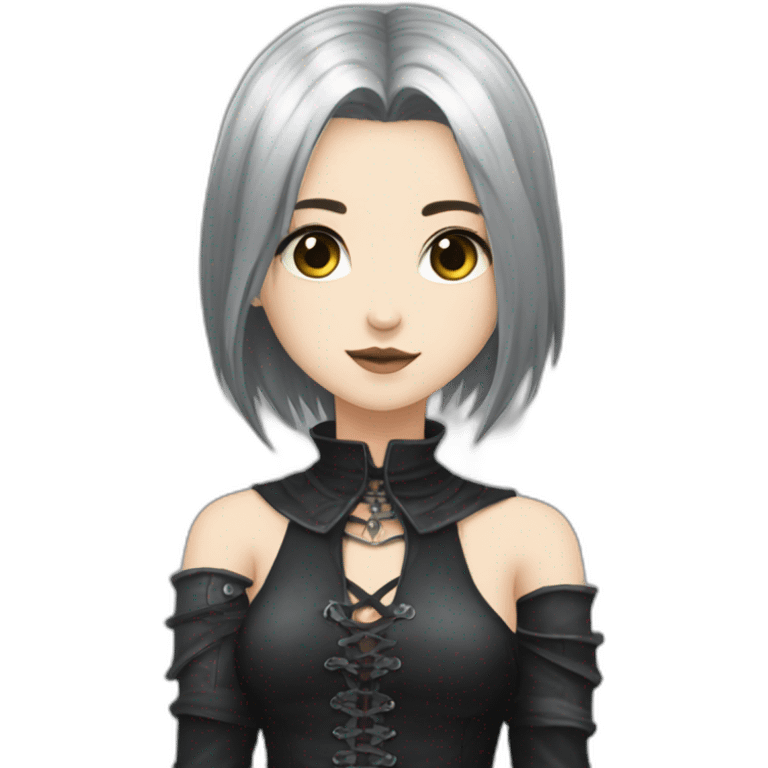 goth,girl,ash color hair,sexy,dark-souls,dresa decolte emoji