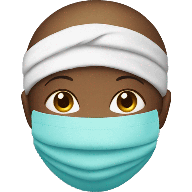 Girl with a towel on the head and a face mask  emoji