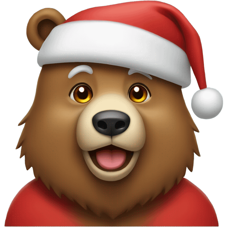 Bear wearing Santa Claus hat emoji