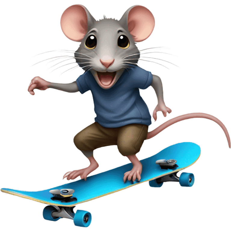 rat riding a skateboard  emoji