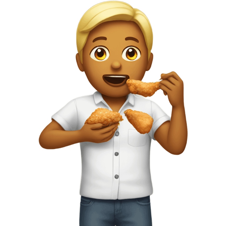 person eating chicken emoji