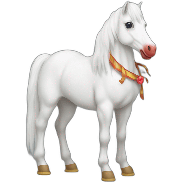 It clown white pony emoji