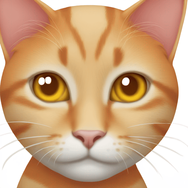 Orange cat holding heart emoji