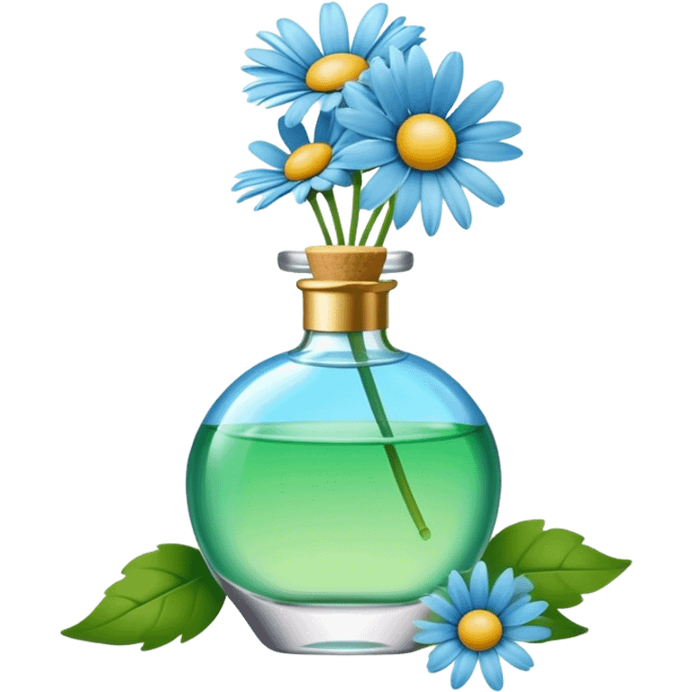 Sky green perfume and blue daisies  emoji