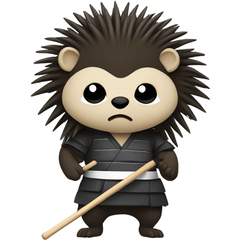 porcupine with a kendo stick emoji