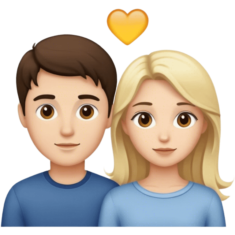 Couple brunette Girl, blonde Boy  emoji