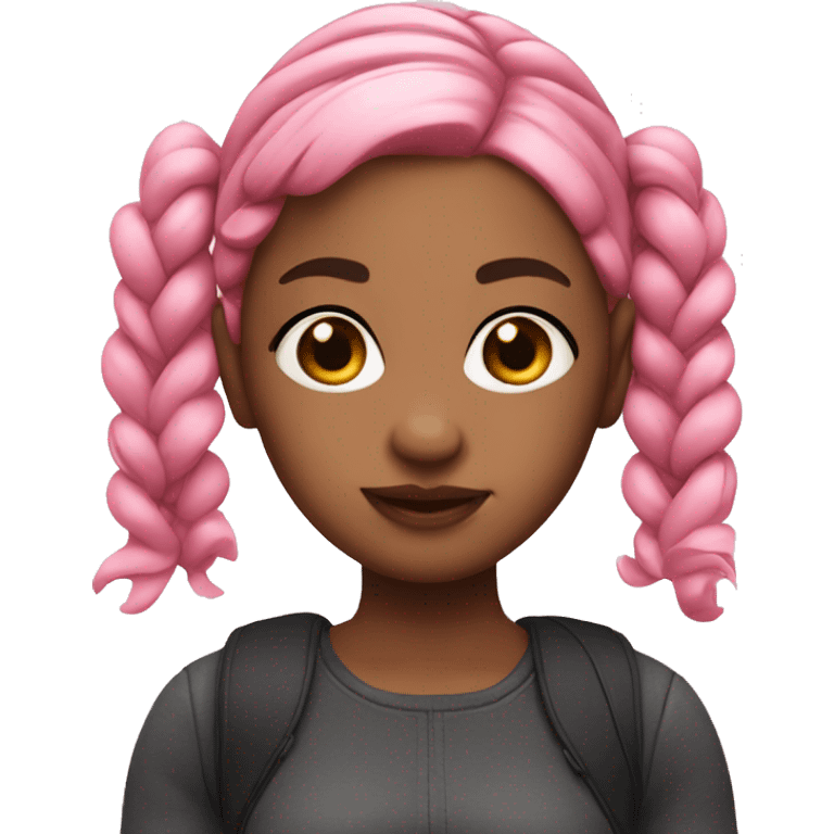 memoji girl pigtails pink hair emoji