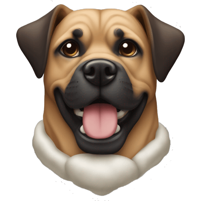 Weihnachtliche Bordeauxdogge mit schwarzer Maske  emoji