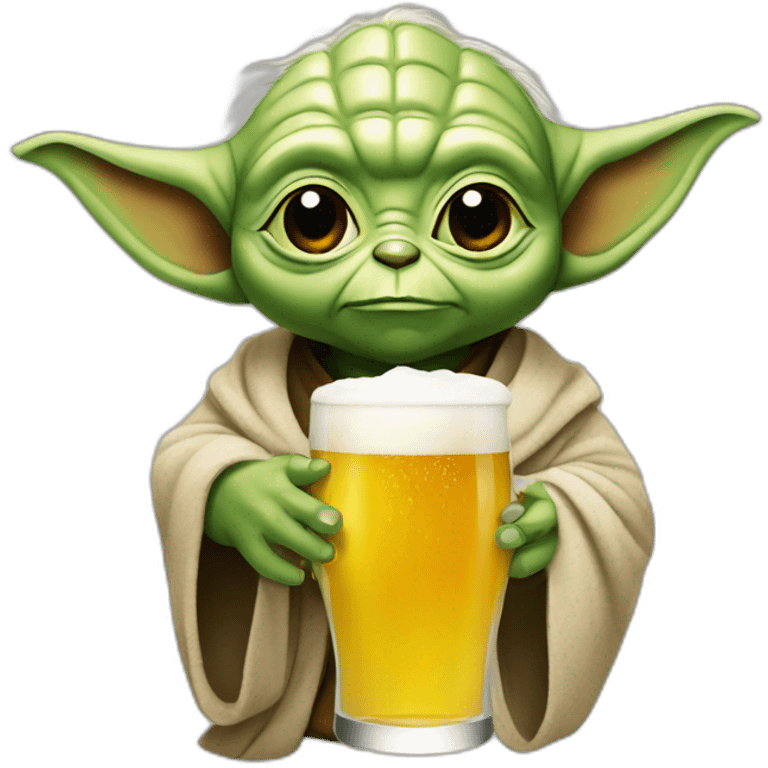 Yoda drink a beer emoji