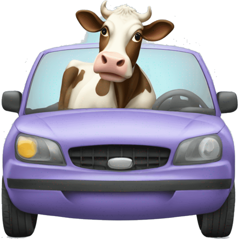 Cow in a car emoji