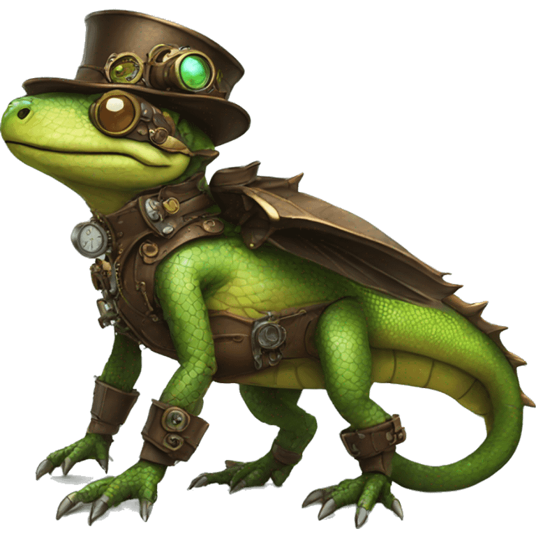 Steampunk reptile full body emoji