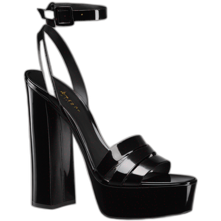 ysl black patent TRIBUTE PLATFORM SANDAL PATENT LEATHER emoji