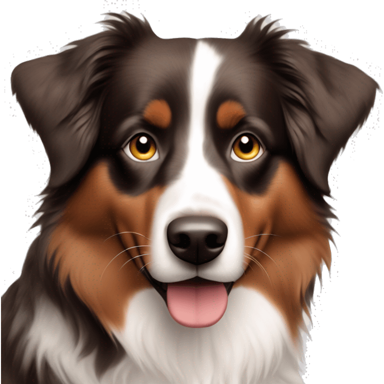 red tri australian shepherd with no white on face emoji