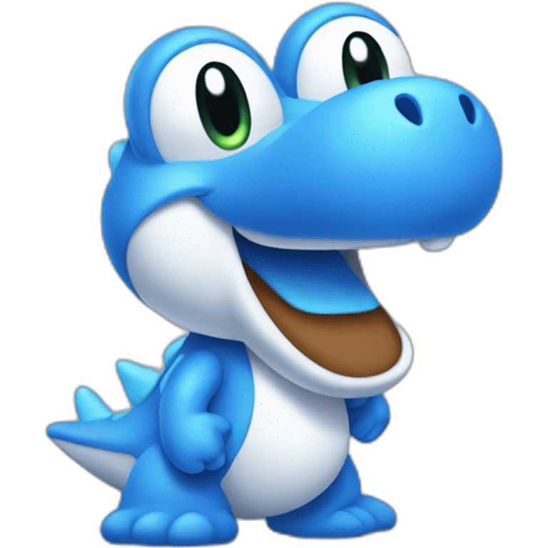 Happy Blue Yoshi emoji