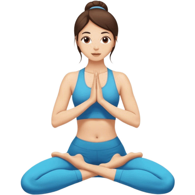 brunette girl doing yoga  emoji