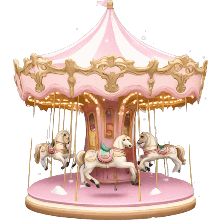 Light pink carousel with snow emoji