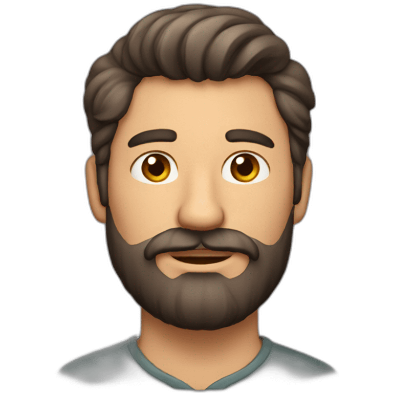 Hombre con barba y calvo emoji