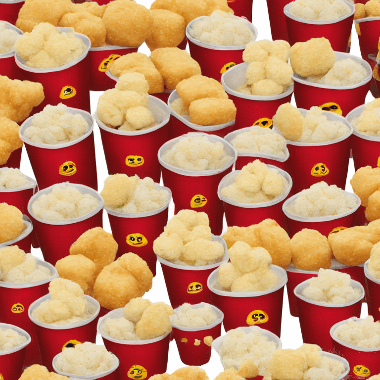 a bucket red and white like popcorn bucket, with chicken nuggets inside emoji