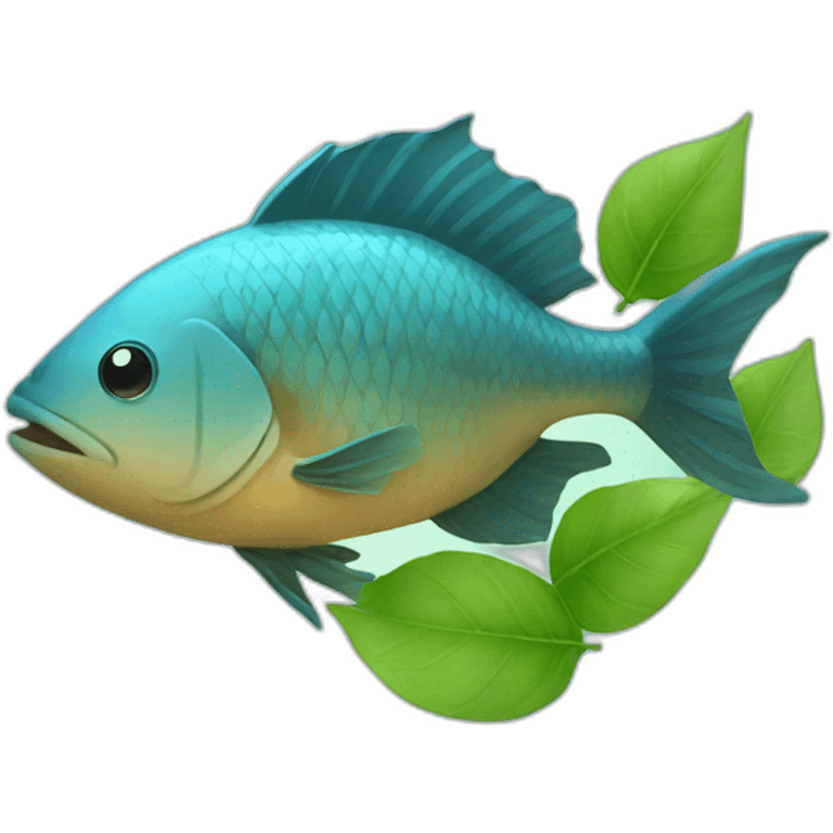 fish with leaves emoji