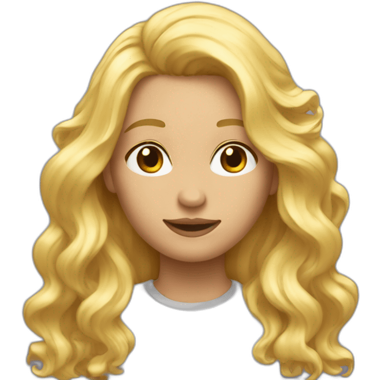 ado au cheveux blond et ondulé emoji