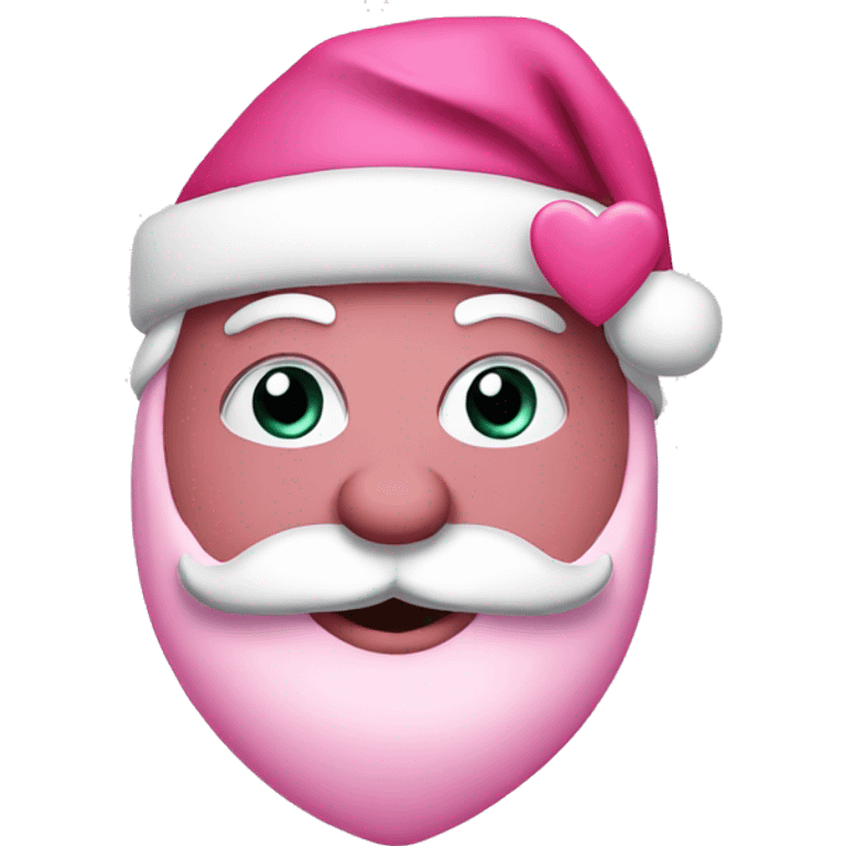 pink santa with hearts emoji