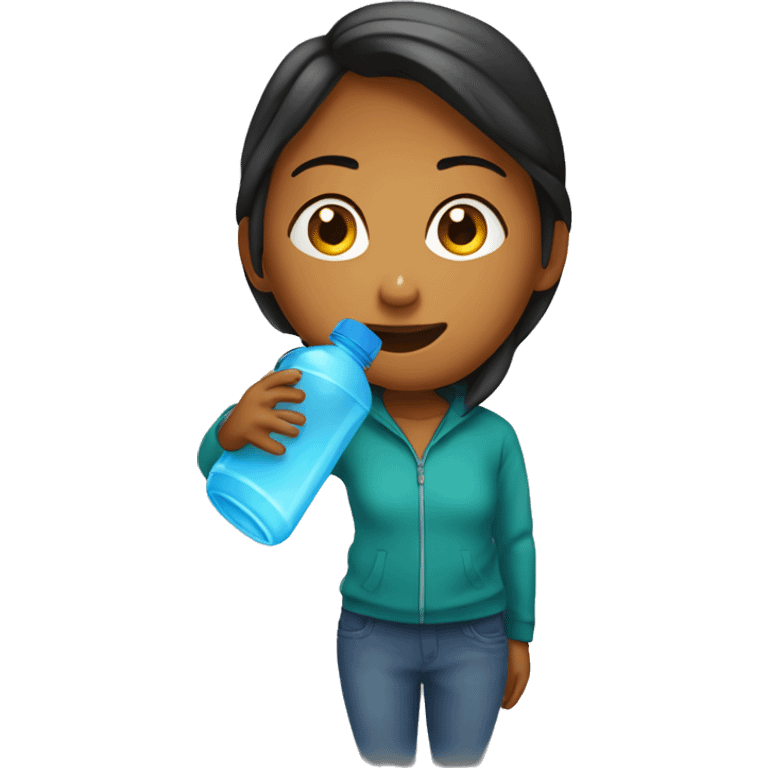 Chassidy drinking from a giant water bottle emoji