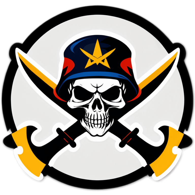 Military patch Shadow Delta skull and crossed hatchets  emoji