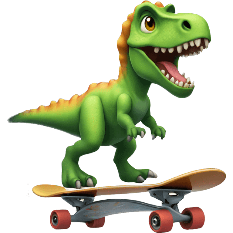 dinosaur riding a skateboard  emoji