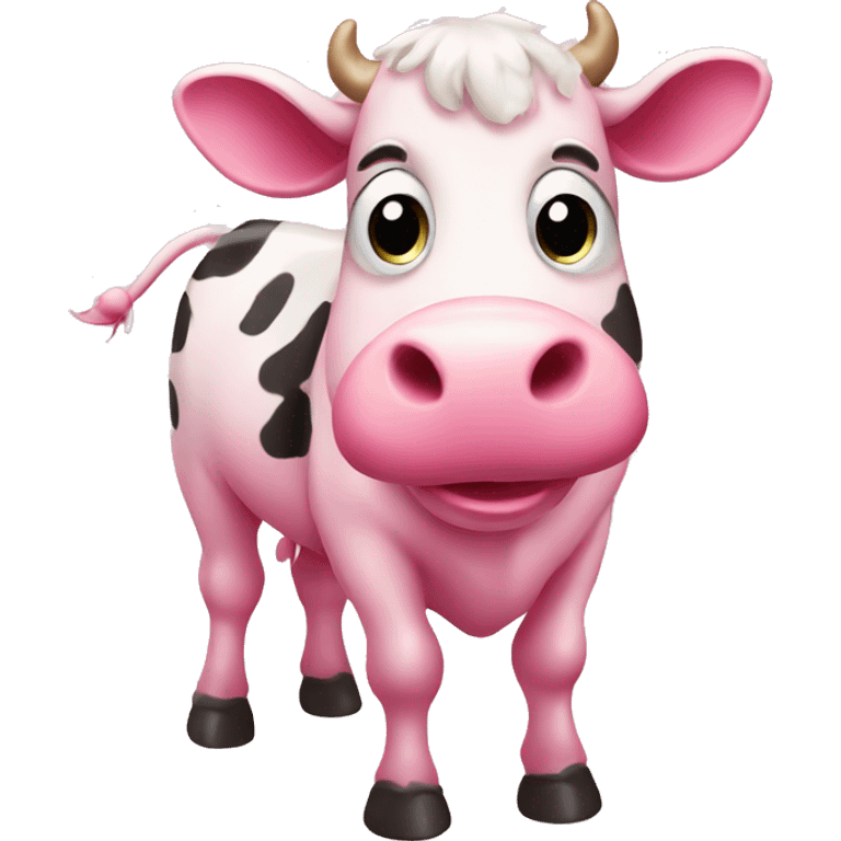 Cute pink cow emoji