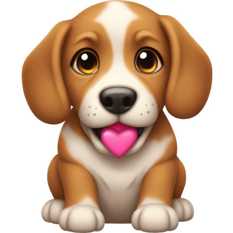 A cutie puppi with heart  emoji