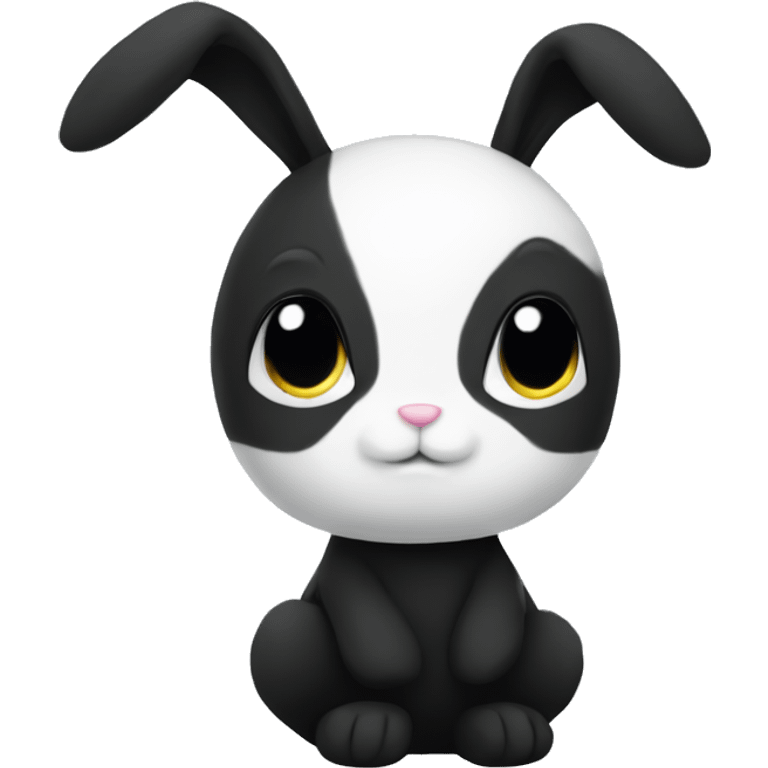 a black and white small bunny plushie emoji