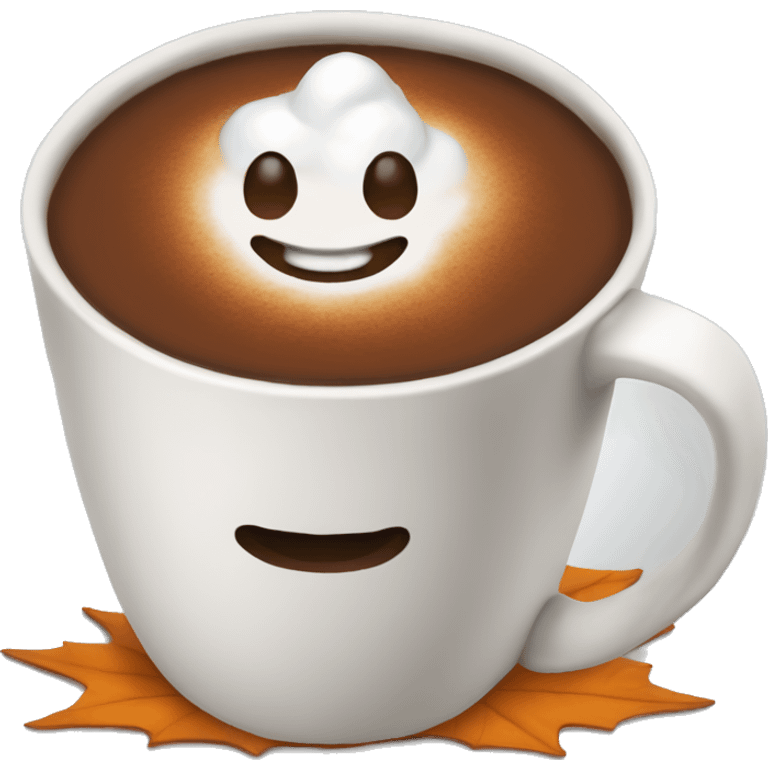 Hot cocoa in a pumpkin-shaped cup emoji