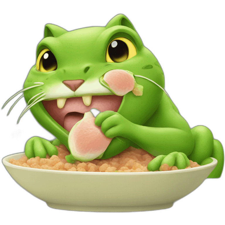 Cat eat froge emoji