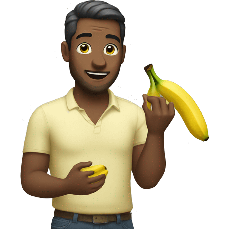 man rubbing bananana emoji